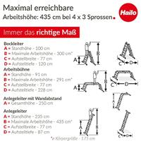 Hailo 7412-037 m60 universele aluminium ladder 4x3m - thumbnail