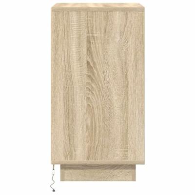 Nachtkastje met led-verlichting 38x34x65 cm sonoma eikenkleurig