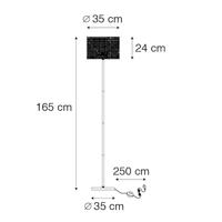 QAZQA Landelijke vloerlamp zwart met rotan kap - Kata - thumbnail