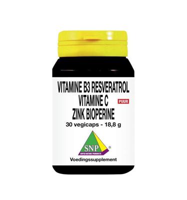 Vitamine B3 resveratrol gebufferde vitamine C zink 30 Vegetarische capsules