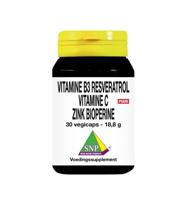 Vitamine B3 resveratrol gebufferde vitamine C zink 30 Vegetarische capsules - thumbnail