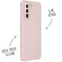 Accezz Liquid Silicone Backcover Samsung Galaxy S21 Telefoonhoesje Roze - thumbnail