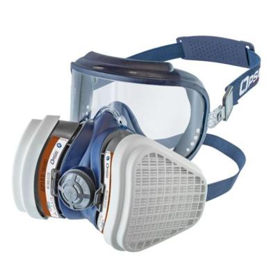 Opsial halfgelaatsmasker AIRPRO INTEGRA A2P3 - met geïntegreerde veiligheidsbril