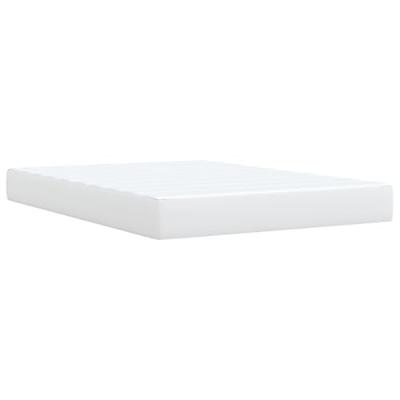 Boxspring met matras kunstleer wit 140x190 cm