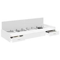 Opbergbedframe met hoofdeinde met lade Wit 75 x 190 cm Bewerkt hout - thumbnail