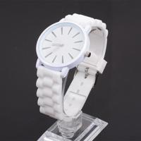 Eenvoudige stijl ronde Dial Jelly siliconen riem quartz horloge (wit) - thumbnail