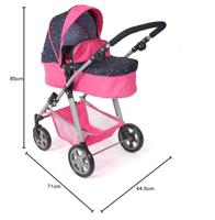 Combi-poppenwagen Nele - Confetti Pink - thumbnail