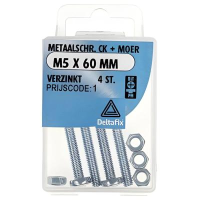 M.schroef moer ck m5x60mm 4st Deltafix - Deltafix