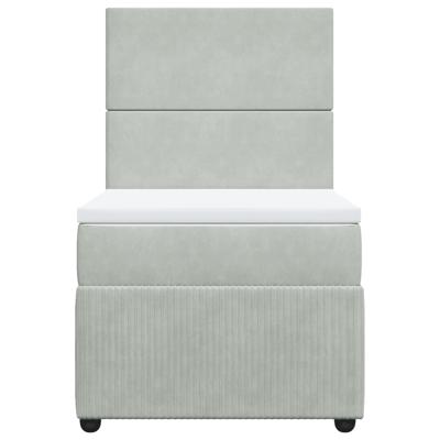 Boxspring met matras fluweel lichtgrijs 200x200 cm