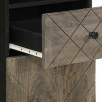 Badkamerkast 38x33x160 cm massief mangohout zwart - thumbnail