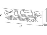 Tiger Cliqit Douchemand Hoek groot RVS geborsteld / Donkergrijs 32.5x4.6x19.5cm 285731046 - thumbnail