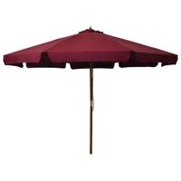 Parasol met houten paal 330 cm bordeauxrood - thumbnail