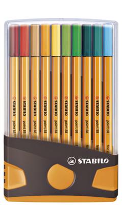 Fineliner stabilo point 88/20 etui dgs/or f ass | 10 stuks
