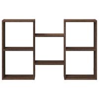 Wandschap 96x18x60 cm bewerkt hout bruin eikenkleurig - thumbnail