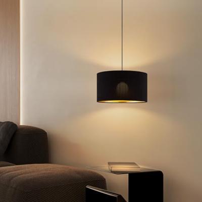 Scandinavische stijl Hanglamp - Corduroy Lampenkap - Cilinder - Black - ø40 x 126 cm - E27 Fitting - Geschikt voor Woonkamers en slaapkamers - Inclusief 1 meter kabel