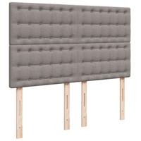 Boxspring met matras stof taupe 200x200 cm - thumbnail