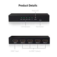 Club 3D hdmi 2.0 uhd splitter 4 ports hdmi splitter (zwart) - thumbnail