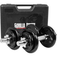 Dumbellset 20 kg Gietijzer incl. Koffer - thumbnail
