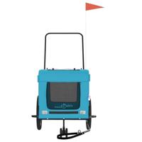 Hondenfietstrailer oxford stof en ijzer blauw en zwart - thumbnail