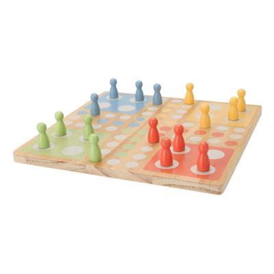 Houten Bordspel Ludo in Katoenen Zak Houten Bordspel Ludo in Katoenen Zak