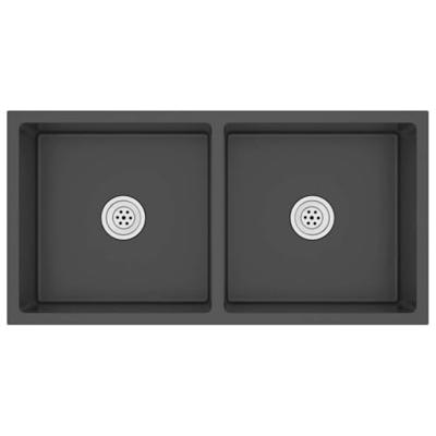 VidaXL Gootsteen handgemaakt roestvrij staal zwart