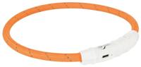 TRIXIE HALSBAND HOND FLASH LICHTHALSBAND USB TPU / NYLON ORANJE 35X0,7 CM - thumbnail