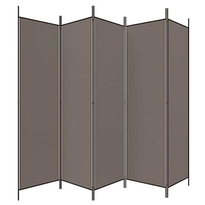 Kamerscherm met 5 panelen 250x200 cm stof antracietkleurig Kamerscherm met 5 panelen 250x200 cm stof antracietkleurig