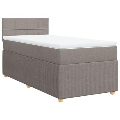 Boxspring met matras stof taupe 90x190 cm