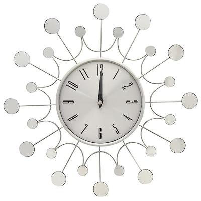 VidaXL Wandklok 40 cm metaal zilverkleurig VidaXL Wandklok 40 cm metaal zilverkleurig
