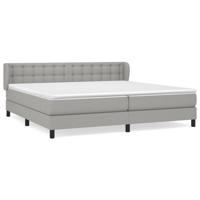 Boxspring met matras stof lichtgrijs 200x200 cm - thumbnail