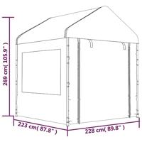 Paviljoen Prieel met dak 2,28x2,23x2,69 m polyetheen wit - thumbnail