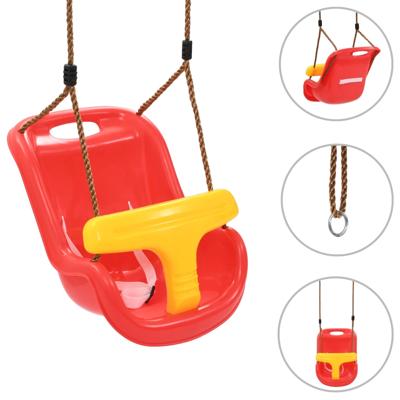 VidaXL Babyschommel met veiligheidsgordel pp rood