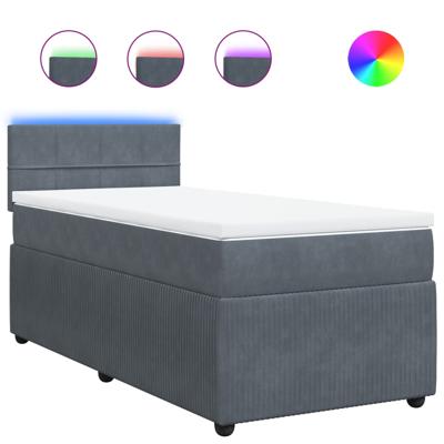 Boxspring met matras fluweel donkergrijs 120x190 cm - thumbnail