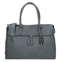 Trendy PU handtas schoudertas FABIANA D. Blauw - thumbnail