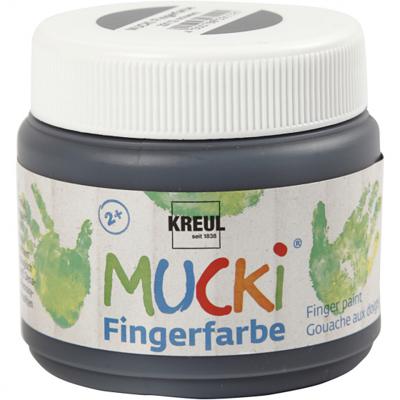 Creativ Company Mucki vingerverf, zwart, 150 ml/ 1 doosje