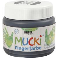 Creativ Company Mucki vingerverf, zwart, 150 ml/ 1 doosje - thumbnail