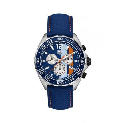 Horlogeband Tag Heuer BX0933.XL Leder Blauw 21.5mm