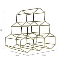 QUVIO Wijnrek voor 6 flessen metaal - Goud - thumbnail