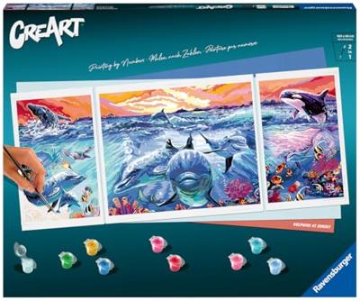 Ravensburger Creart schilderen op nummer - dolphins at sunset