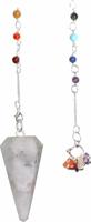 Pendel Edelsteen Maansteen Facet met Chakra Kralenketting - thumbnail