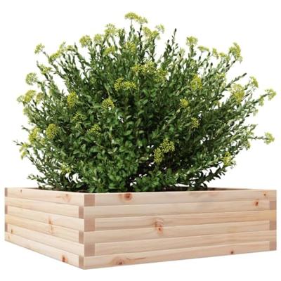 VidaXL Plantenbak 80x80x23 cm massief grenenhout