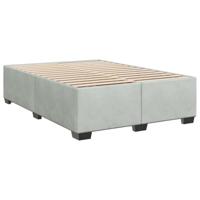 Boxspring met matras fluweel lichtgrijs 140x190 cm - thumbnail