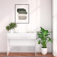 Wandtafel 100x35x76,5 bewerkt hout wit - thumbnail