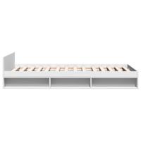 Bedframe met lade bewerkt hout wit 75x190 cm - thumbnail