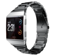 Fitbit Ionic - Schakelarmband Stainless Steel bandje - Zwart - thumbnail