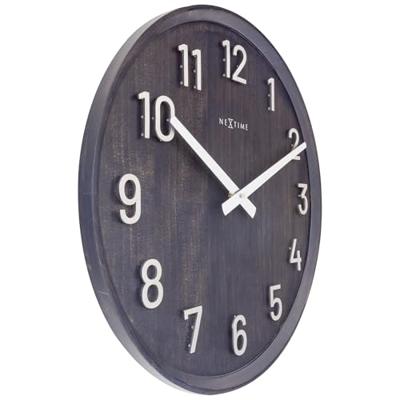 NeXtime NE-3284ZW Grote Wandklok - 50cm- Stille Klok - Walnoot - Zwart - "Precious" NeXtime NE-3284ZW Grote Wandklok - 50cm- Stille Klok - Walnoot - Zwart - "Precious"