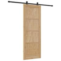Schuifdeur met Bevestigingsset 78x211 cm Van Massief Vurenhout - thumbnail