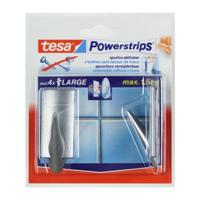 tesa POWERSTRIPS® Zelfklevende haak Large Trend Chroom (mat) Inhoud: 2 stuk(s) - thumbnail