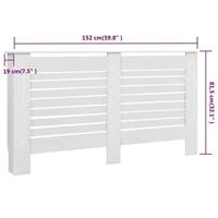 Radiatorombouw 152x19x81,5 cm MDF wit - thumbnail