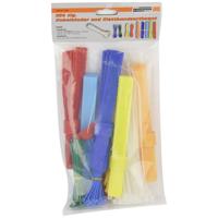Brüder Mannesmann M13060 Kabelbinder 100 mm, 180 mm, 200 mm Wit, Rood, Groen, Geel, Blauw 350 onderdelen - thumbnail